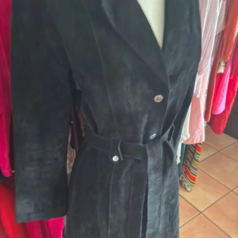 Vintage Black Suede Coat - Arden B. - Picture 4 of 6